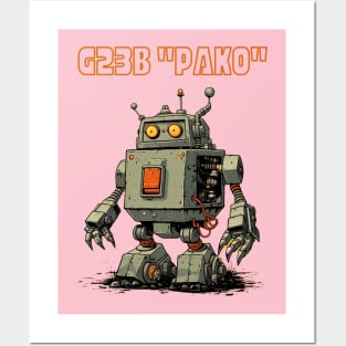 Futuristic Funny Robots  G23B "PAKO" Posters and Art